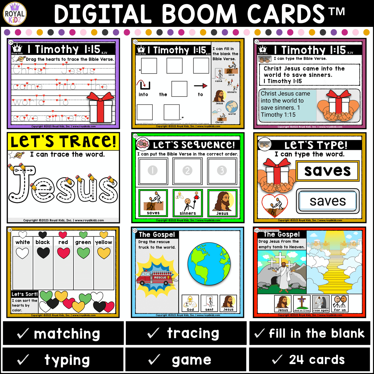 1 Timothy 1:15 Bible Verse Boom Cards WITH Visual Supports