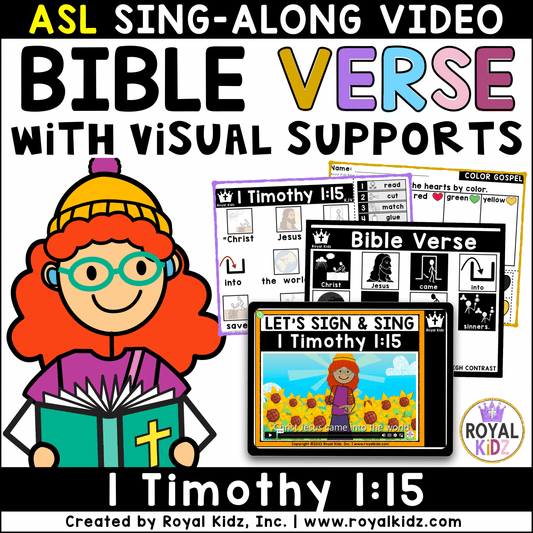 1 Timothy 1:15 Bible Verse WITH Visual Supports Activities - High Contrast Cards
