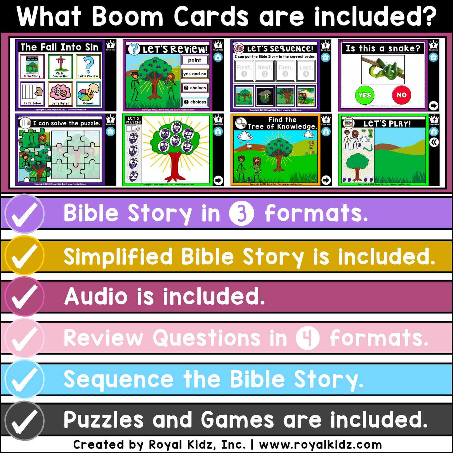 Bible Story Adapted Books WITH Symbol Supports + Bible Boom Cards™ BUNDLE (Set 1)