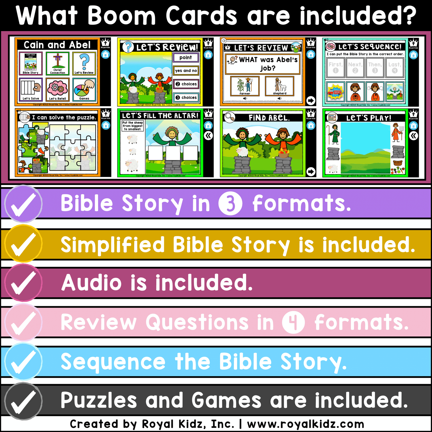 Bible Story Adapted Books WITH Symbol Supports + Bible Boom Cards™ BUNDLE (Set 1)