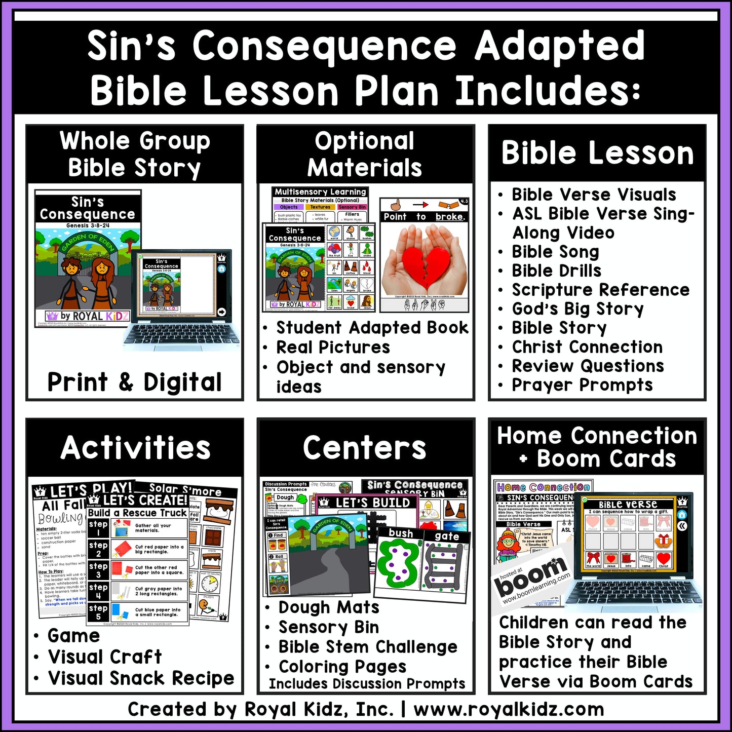 Adapted Bible Lessons WITH Symbol Supports + Bible Boom Cards™ MONTH 1 BUNDLE