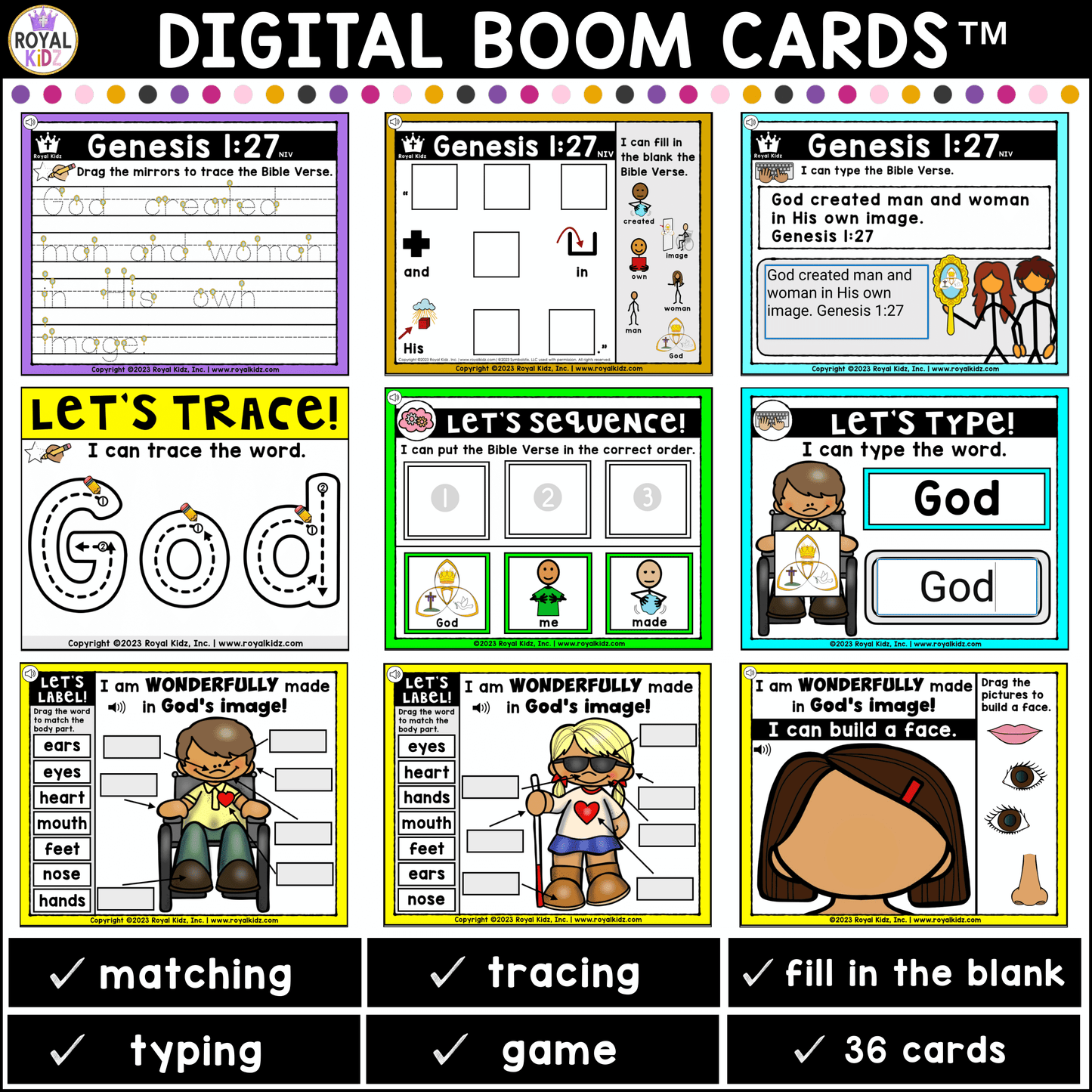 Genesis 1:27 Bible Verse Boom Cards WITH Visual Supports