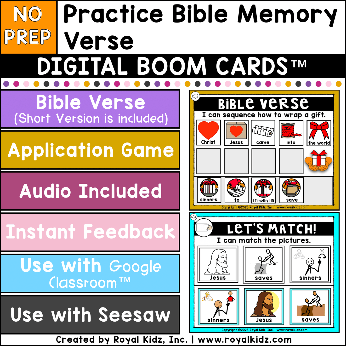 1 Timothy 1:15 Bible Verse Boom Cards WITH Visual Supports
