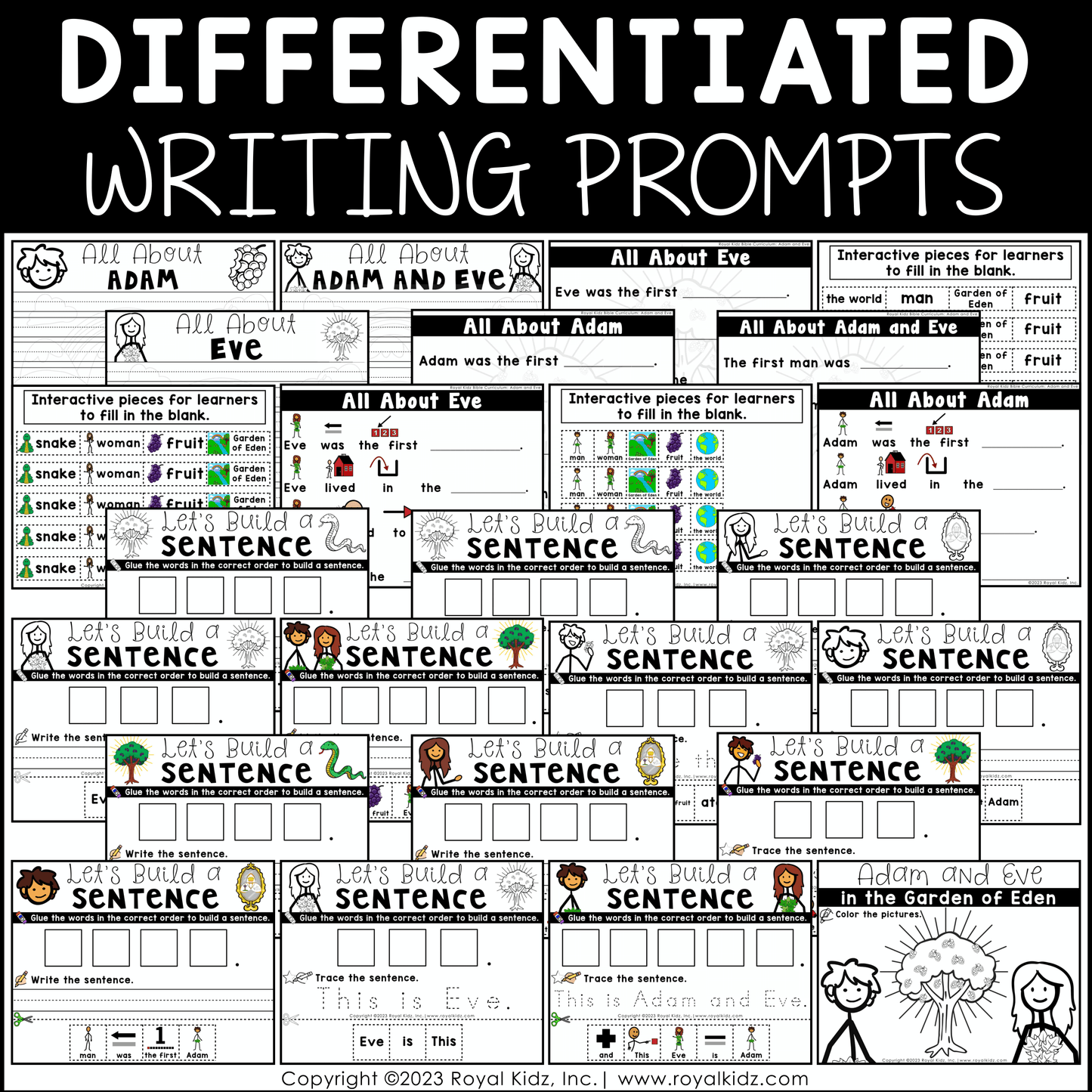 Adam and Eve Craftivity - Paper Bag Puppets - Bulletin Board Idea