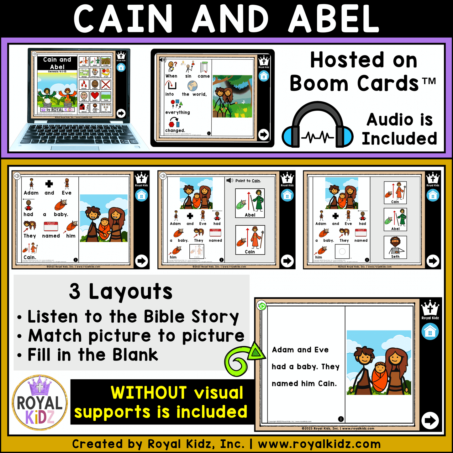 Cain and Abel Bible Story Boom Cards