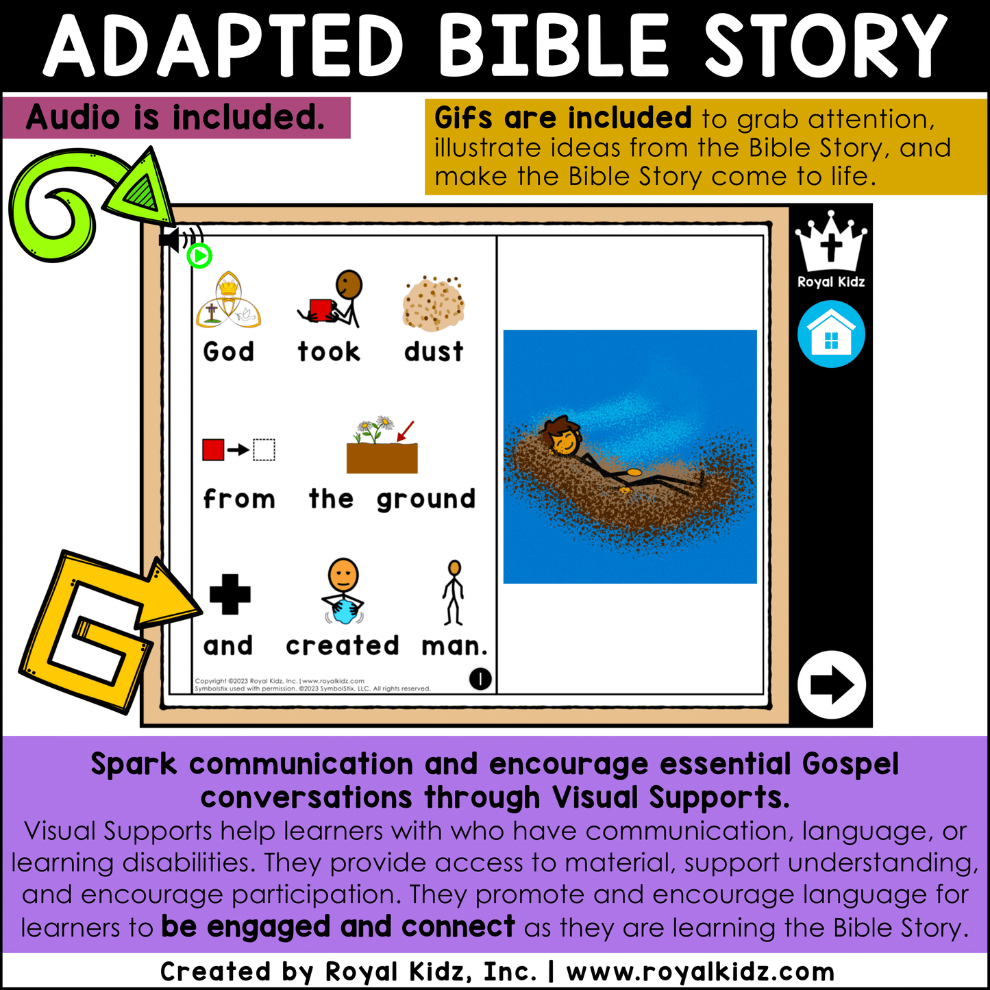 Adam and Eve Adapted Book WITH Symbol Supports + Bible Boom Cards™