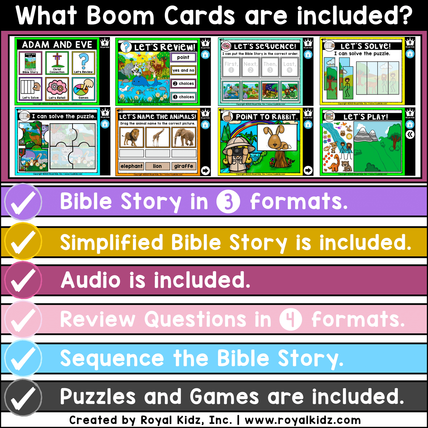 Bible Story Adapted Books WITH Symbol Supports + Bible Boom Cards™ SET 1 BUNDLE