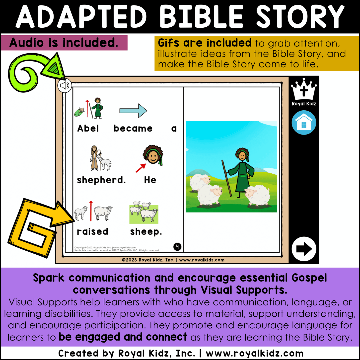 Cain and Abel Adapted Book WITH Symbol Supports + Bible Boom Cards™