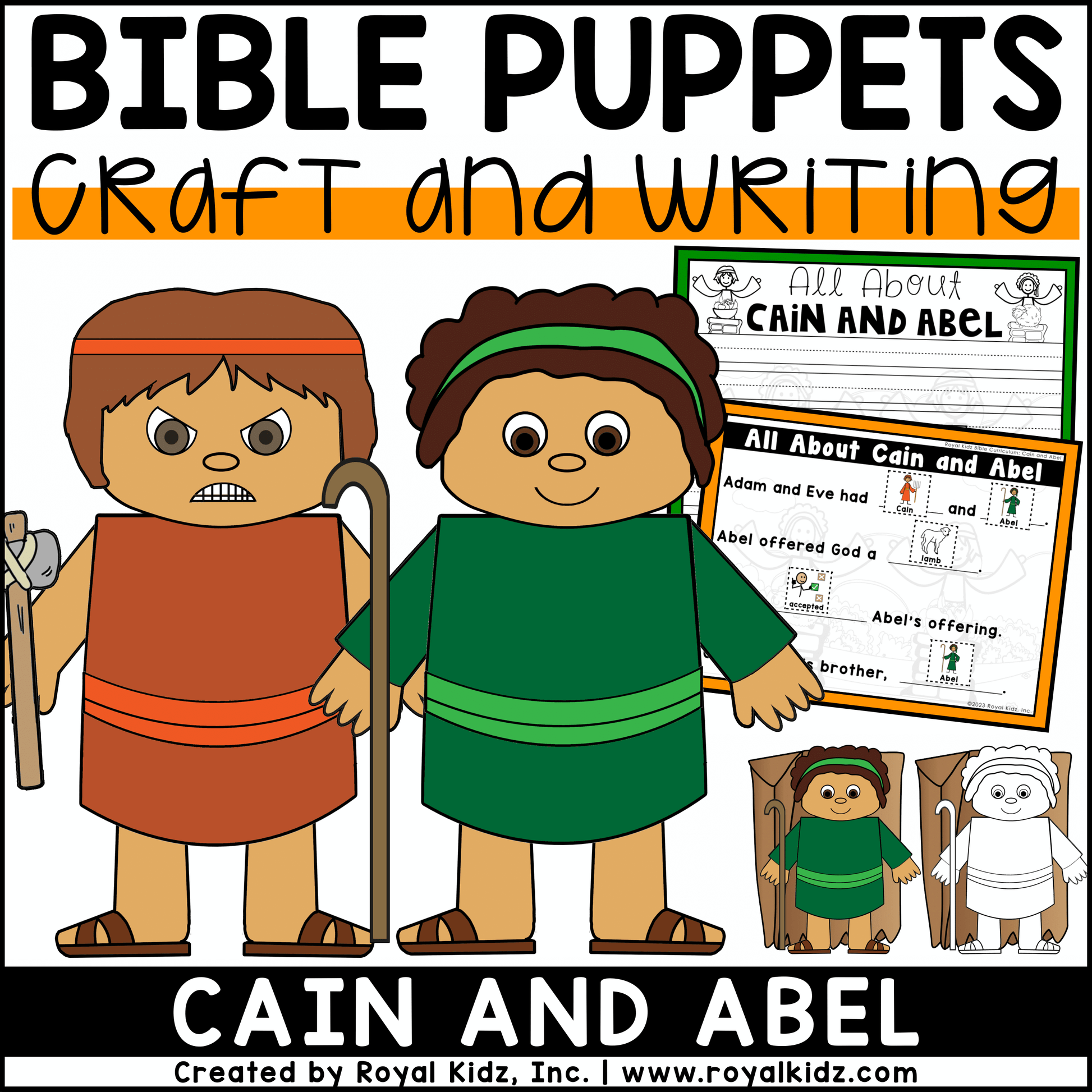 Cain and Abel Craftivity - Paper Bag Puppets - Bulletin Board Idea – Royal Kidz cain-and-abel-craftivity-paper-bag-puppets-bulletin-board-idea-royal-kidz