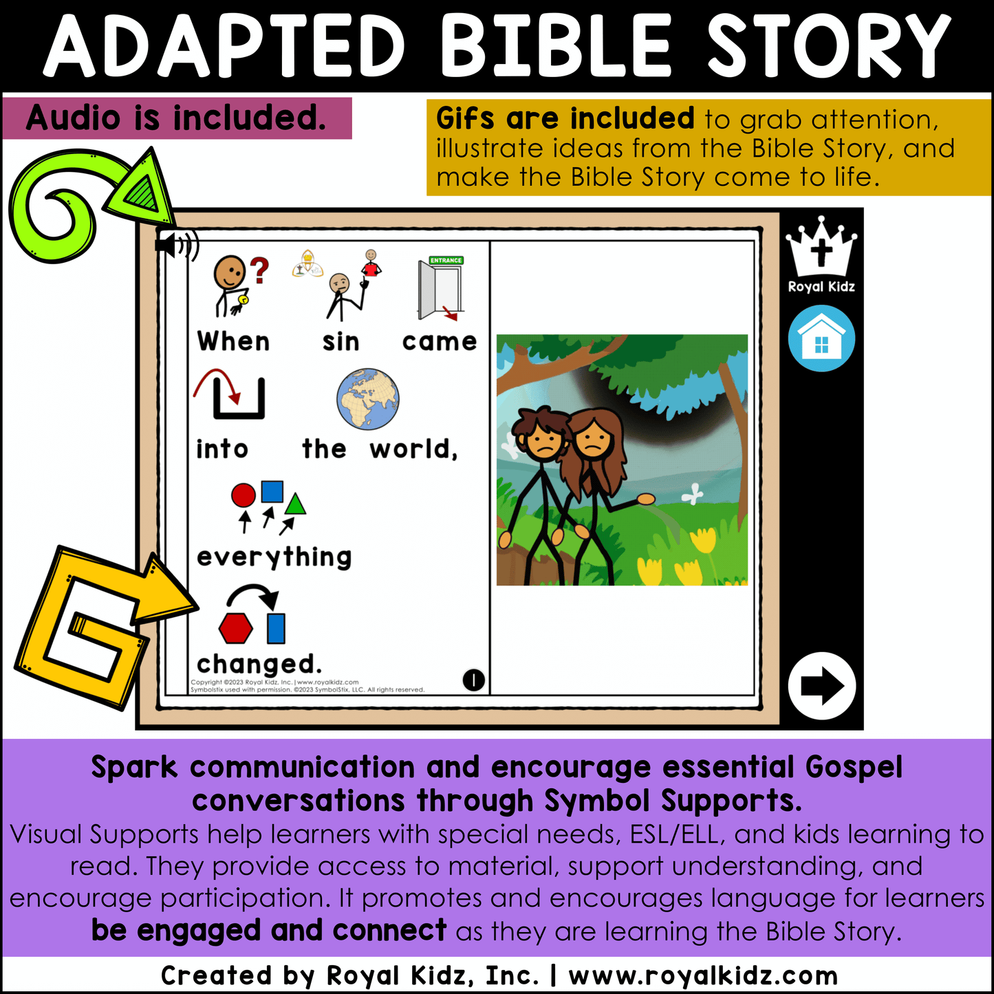 Sin's Consequence Adapted Book WITH Symbol Supports + Bible Boom Cards™