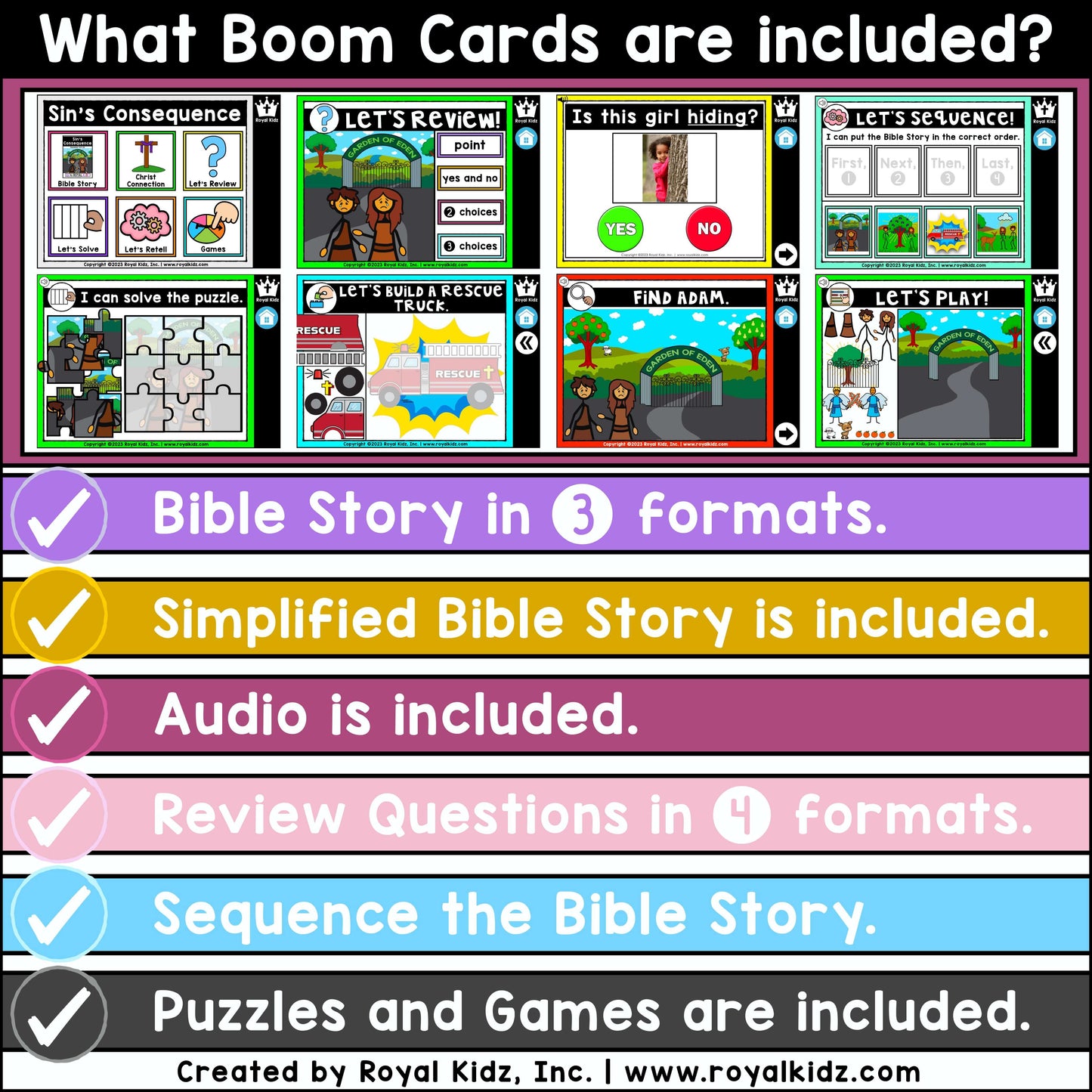 Adapted Bible Lessons WITH Symbol Supports + Bible Boom Cards™ MONTH 1 BUNDLE