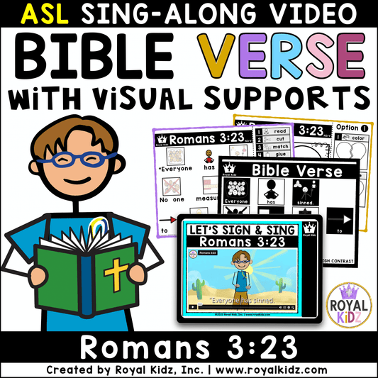 Romans 3:23 Bible Verse WITH Visual Supports Activities - High Contrast Cards